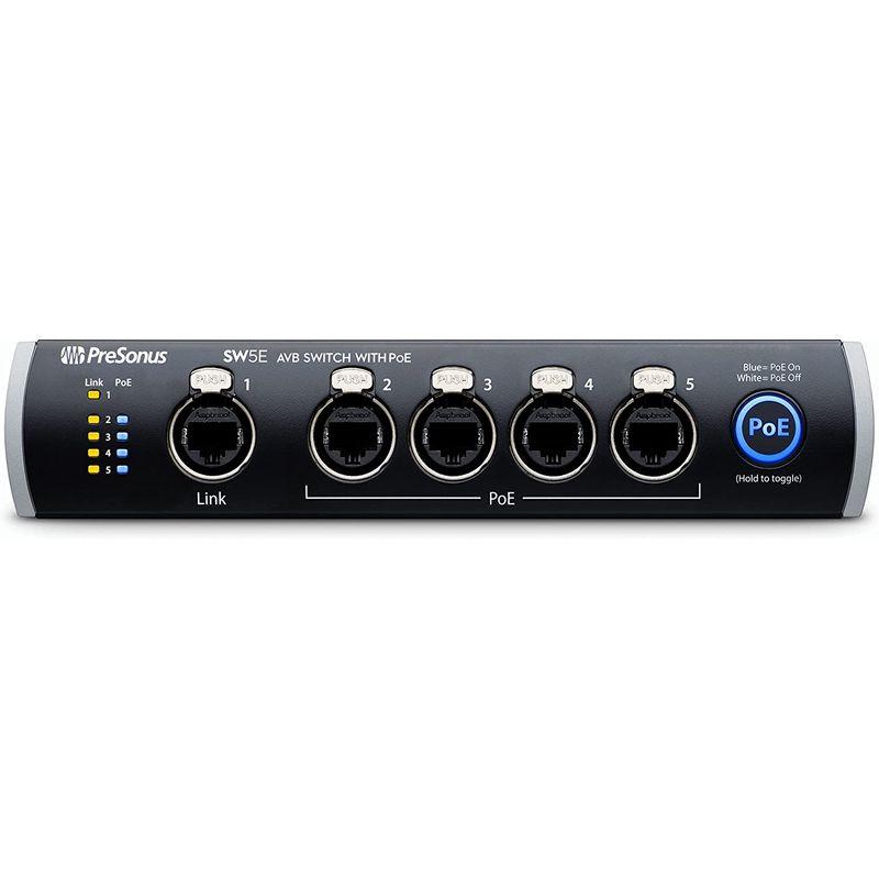 PreSonus SW5E PoE対応5ポートAVBスイッチ ロック機構付きXLR Ethernet AVB端子5基 (PoE搭載ポート4基 PoE対応5ポートAVBスイッチ Ethernet SW5E PreSonus AVB端子5基 ロック機構付きXLR (PoE搭載ポート4基