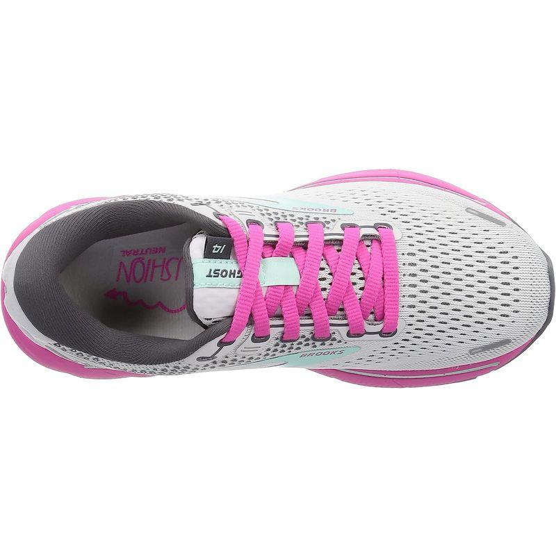 Brooks ランニングシューズ 軽量 クッション ゴースト 14 レディース BRW3561 3562 3563 グレー/ピンク 22.5 ランニングシューズ 軽量 クッション ゴースト レディース BRW3561 グレー/ピンク