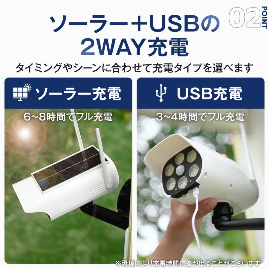ソーラーライト 屋外 マグネット式 ダミーカメラ 防犯カメラ型 人感