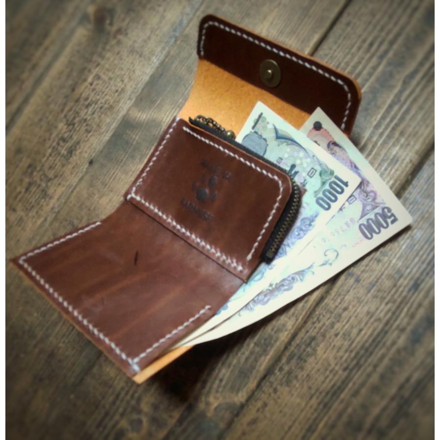 三つ折り 財布 ルガトショルダー メンズ レディース 牛ヌメ革 BARNESE