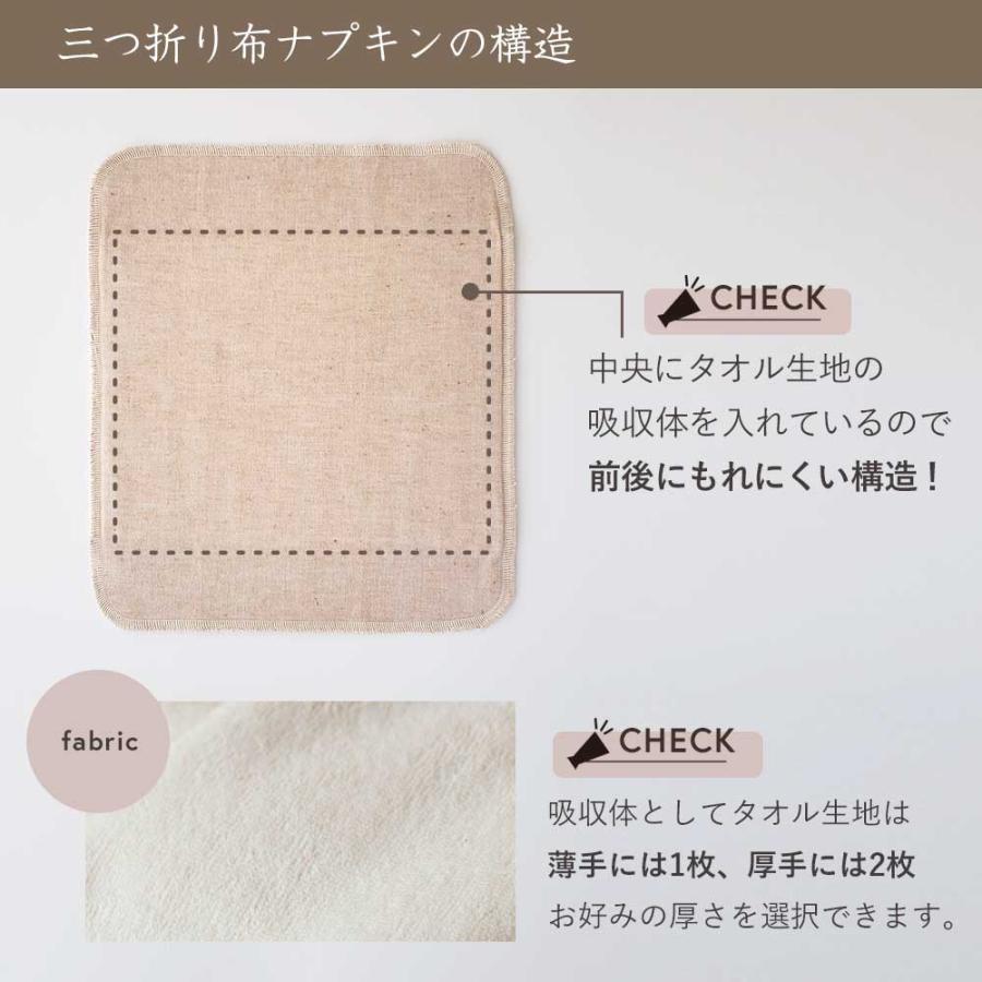 メイド・イン・アース 布ナプキン 三つ折り 厚手 オーガニック