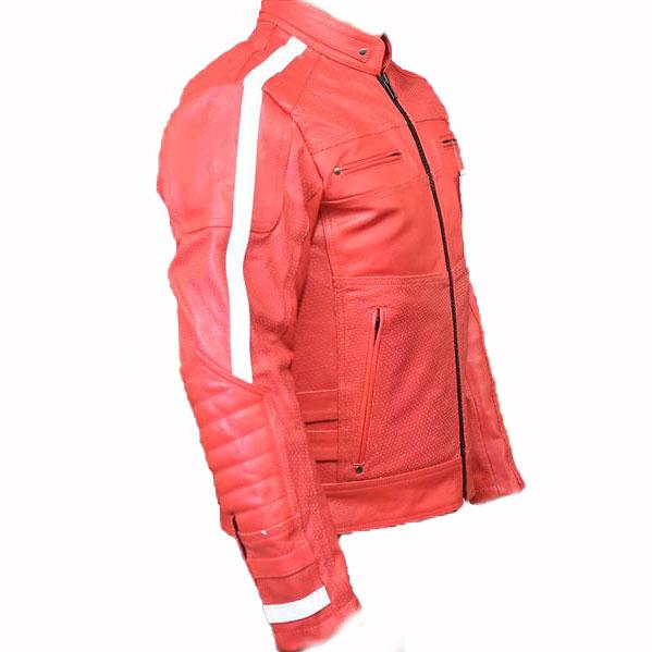 春夏 激シブ パンチングメッシュ完全防備RED01 ライダースジャケット