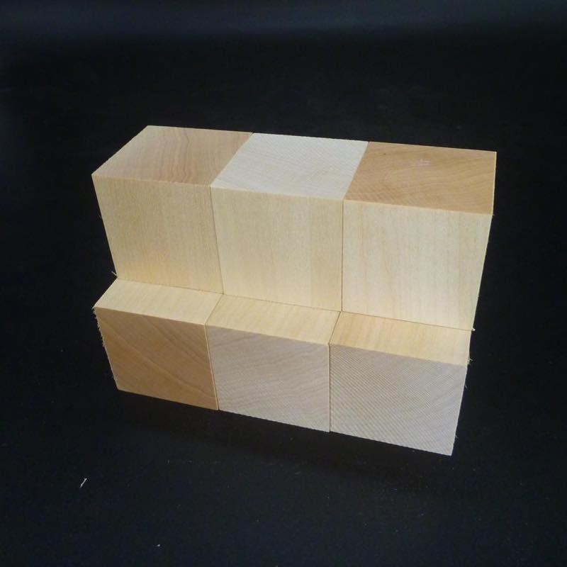 立方体 シナ材 彫刻用 バードカービング 45×45×45 6個セット 仕上げ
