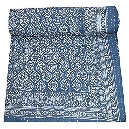 Hand block Kantha Quilt 100% cotton Throw Indian Cotton Kantha Quilts Handmade Kantha Indian Kantha Bedspread