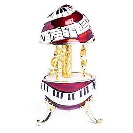Keren Kopal Piano Musical Carousel with Music Clef and Notes Wind up Music 並行輸入品 オルゴール