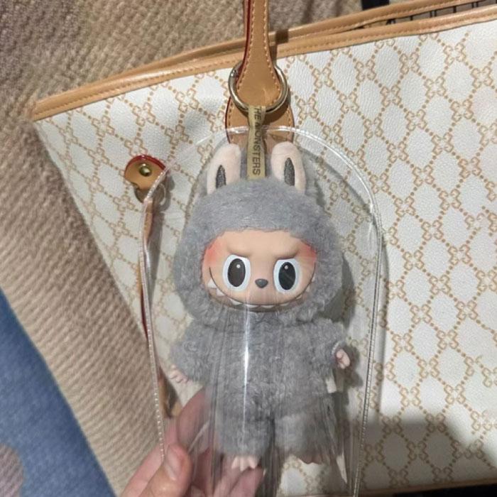 ラブブケース LABUBU ケース ラブブ カバー ぬいぐるみ 保護ケース クリアケース ソフト 汚れ防止 収納バッグ 散歩用 防塵 携帯 ...