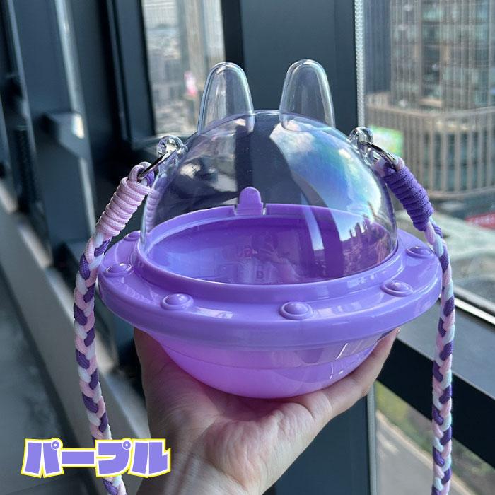 LABUBU ケース UFOケース ストラップ付き ラブブ 保護ケース クリア