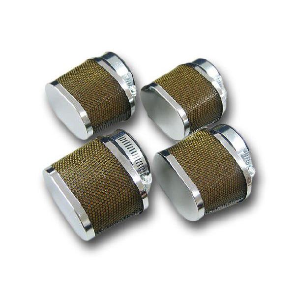 パワーフィルター オーバルタイプ 48mm(4個SET) 汎用 メッキ