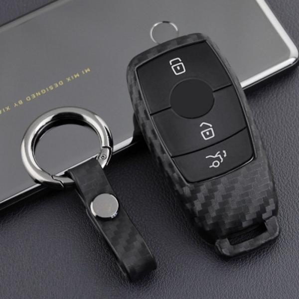 メルセデスベンツ スマートキー用 キーカバー カーボン柄 シリコン製 キーケース BENZ Eクラス Aクラス など カーボン キーホルダー | Mercedes-Benz | 01