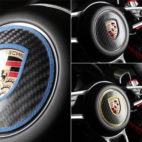 PORSCHE（ポルシェ） ステアリング エンブレム カーボン 