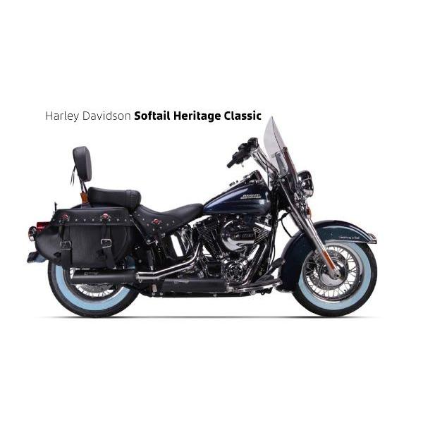 バイクの日SALE!!IRONHEAD(アイアンヘッド)HARLEY-DAVIDSON SOFTAIL BREAKOUT/CLASSIC (ブレイクアウト) HC1-3B 2本出スリップオンマフラー ブラック