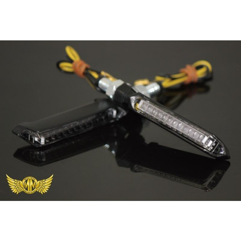 決済済限定特典・メール便送料無料!!オートバイ用 LED12連 流れるウインカー シーケンシャル クリア 2個セット