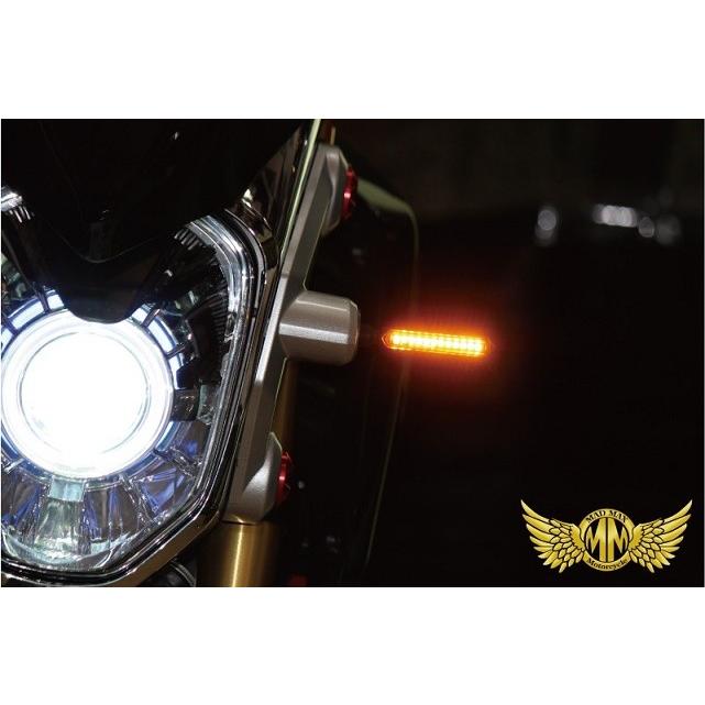 決済済限定特典・メール便送料無料!!オートバイ用 LED12連 流れるウインカー シーケンシャル クリア 2個セット_2