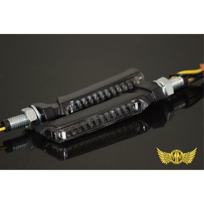 決済済限定特典・メール便送料無料!!オートバイ用 LED12連 流れるウインカー シーケンシャル クリア 2個セット_3