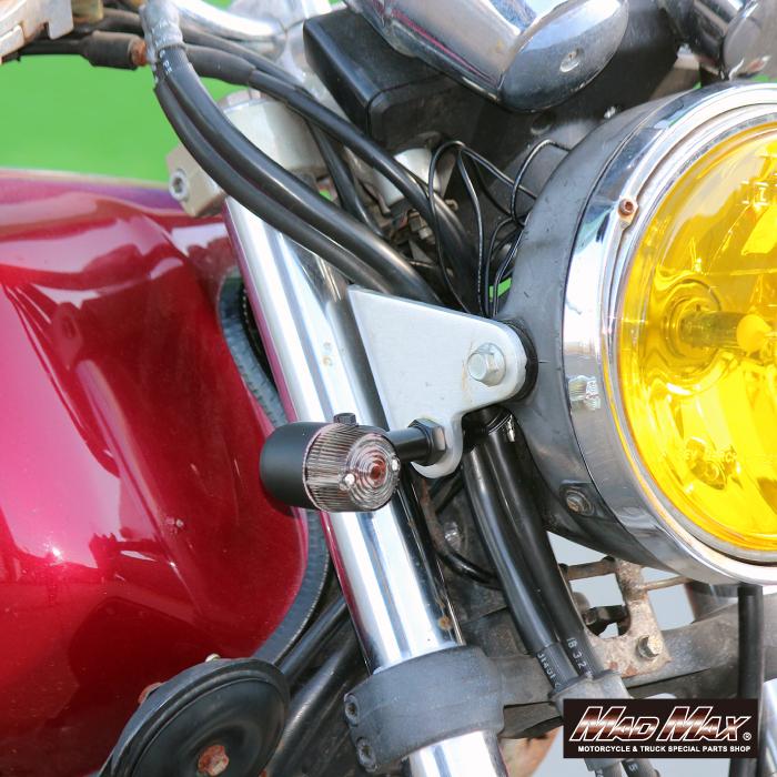 MAD MAX 汎用 丸形ミニヨーロピアンウインカー ブラック