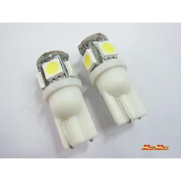 決済済限定特典・メール便送料無料!!LED T10 ウェッジ球 3chip SMD 5連 ホワイト2個SET 12V｜madmax｜02