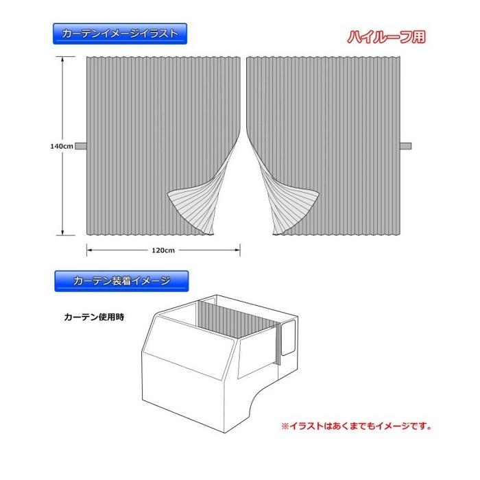 歌舞伎 ハイルーフカーテン 各色 1200mm x 1400mm アコーディオン式2枚入り｜madmax｜04