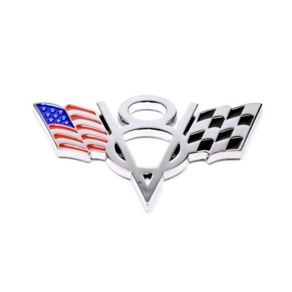 シボレー（CHEVROLET） V8 エンブレム 星条旗 チェッカーフラッグ