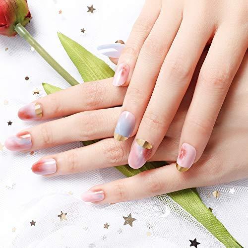 輸入 Liarty 24pcs 12サイズ ネイルチップ 中長さ 夢幻 カーキ グラデーション つけ爪 女の子 女性 優雅ネイル Cisama Sc Gov Br