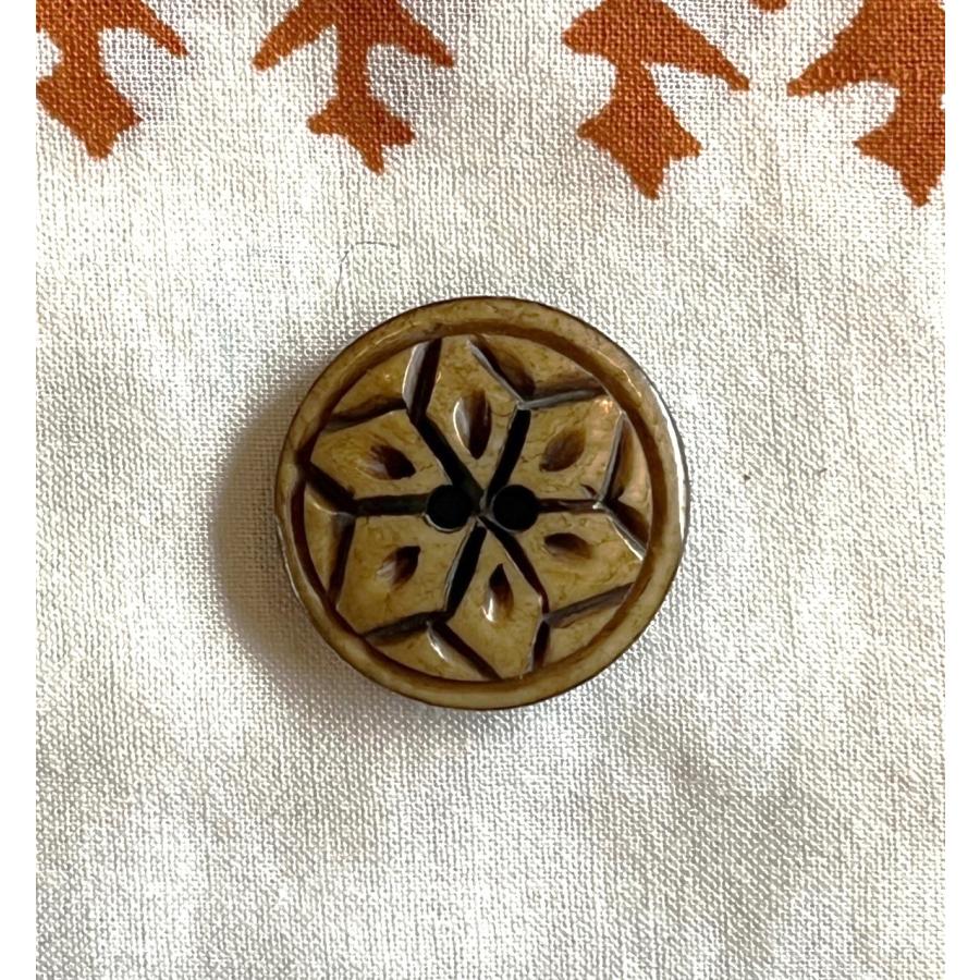 ボーンボタン　18mm　1個売り　麻　ブラウン | 