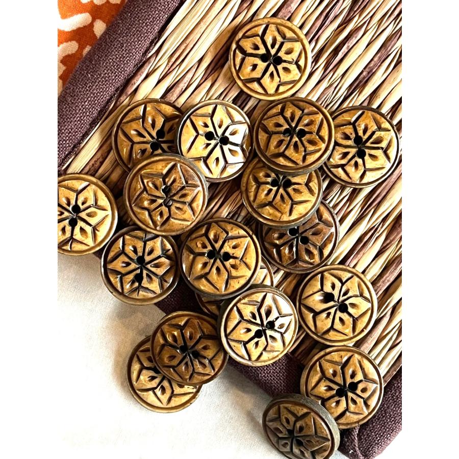 ボーンボタン　18mm　1個売り　麻　ブラウン |  | 03