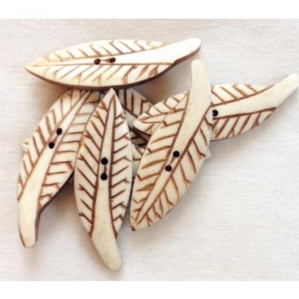 ボーンボタン　60mm　1個売り　リーフ　アイボリー |  | 01