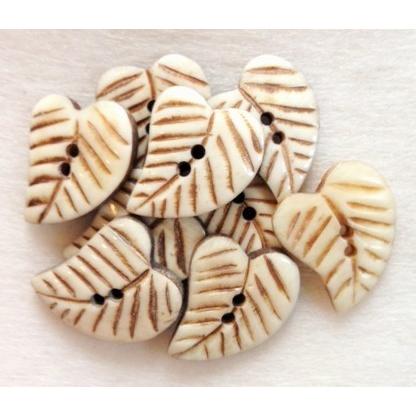 ボーンボタン　22mm　1個売り　ハートリーフ　アイボリー |  | 01