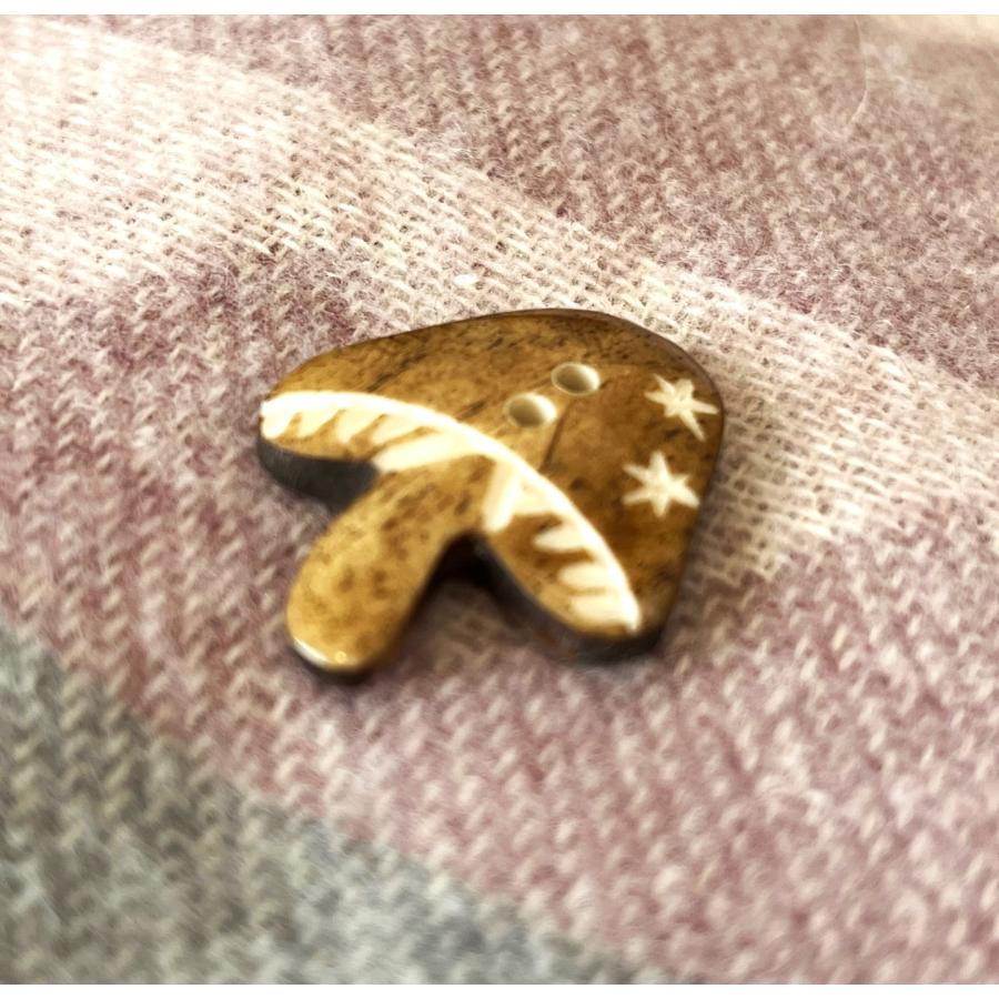 ボーンボタン　28mm　1個売り　きのこIII　ライトブラウン |  | 02