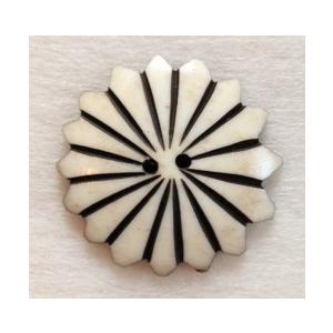 ボーンボタン　28mm　フラワーV　1個売り　アイボリー | 