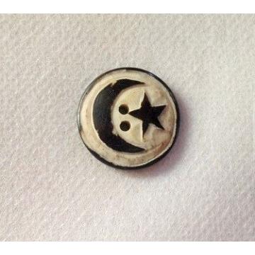ボーンボタン　20mm　moon & star　1個売り　アイボリー | 