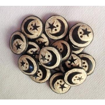 ボーンボタン　20mm　moon & star　1個売り　アイボリー |  | 01