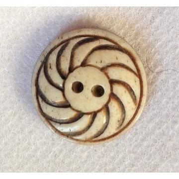 ボーンボタン　20mm　うずまき　1個売り　アイボリー | 