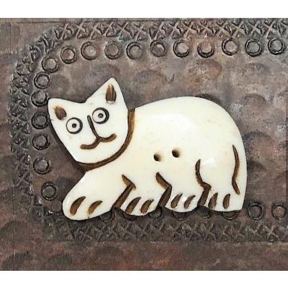 ボーンボタン　35mm　にゃんこ　１個売り　アイボリー |  | 01