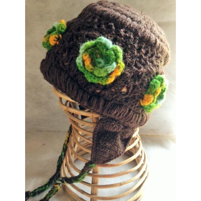 フラワークロシェ　耳つきキャップ | 