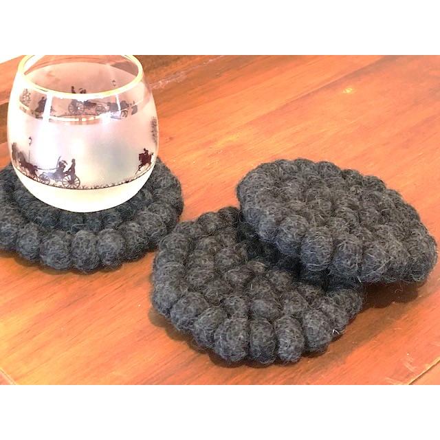 フェルトボールコースター ラウンド　ダークグレー |  | 02