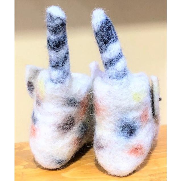 ベビー　フェルトルームシューズ　ホワイトMixタイダイ　ドッグ |  | 01