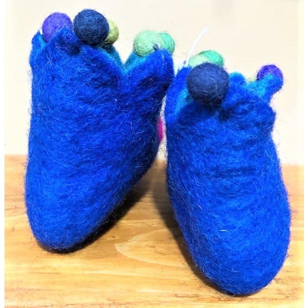 ベビー　フェルトルームシューズ　きのこ　ブルー　 |  | 01