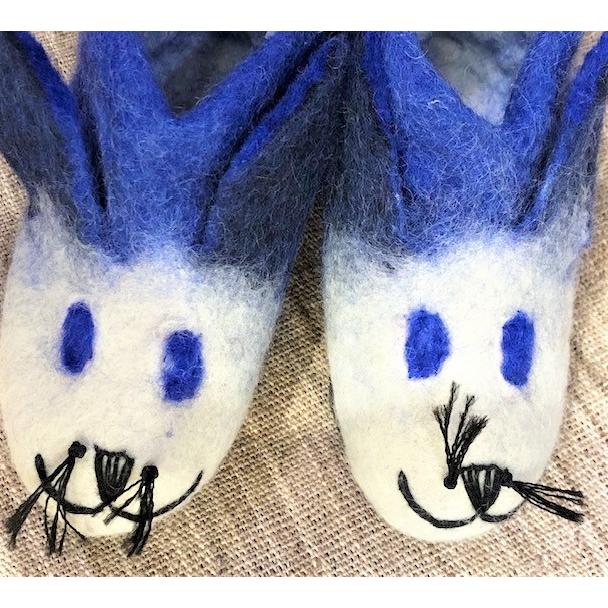 キッズ　フェルトルームシューズ　ラビット　ブルー　 |  | 01