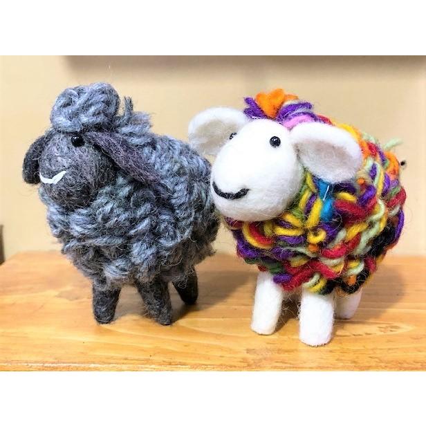 カナダ　ヴィンテージ　Fufel  ハンドメイド　人形　フェルト　リアルファー きつねダンス・ホワイトきつね・リアルファー仕立てfoxテール【再販