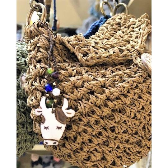 ハンドメイド　牛　デザインA　ストラップ　バッグチャーム　丑　キーチェーン　　 |  | 03