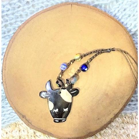 ハンドメイド　牛　デザインA　ストラップ　バッグチャーム　丑　キーチェーン　　 |  | 04
