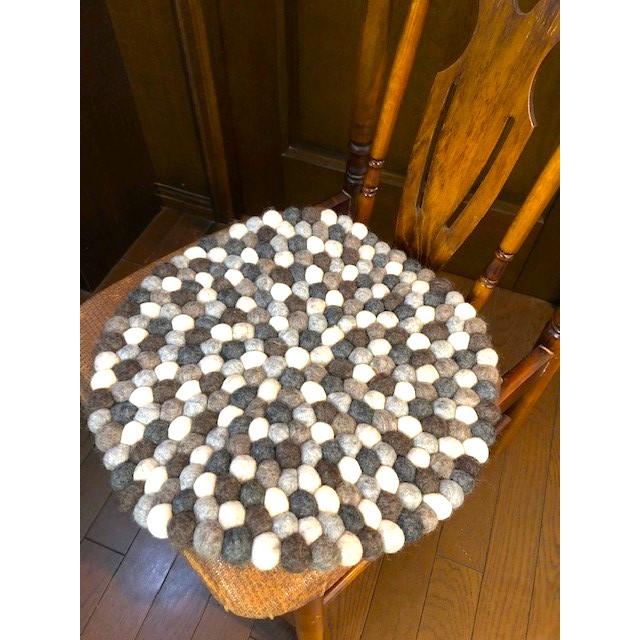 フェルトボール　チェアクッション　マット　座布団　ナチュラル | 