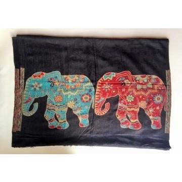 100％カシミアストール　ブラック　エレファント |  | 01