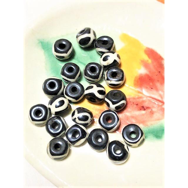ハンドメイド　ボーンビーズ　デザインB  20個入り　８mm | 