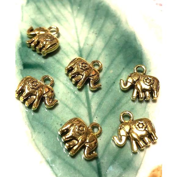 メタルチャーム　ゾウ　ゴールド　6個入り 12mm |  | 01