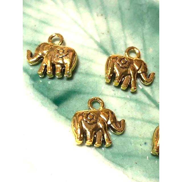 メタルチャーム　ゾウ　ゴールド　6個入り 12mm |  | 02