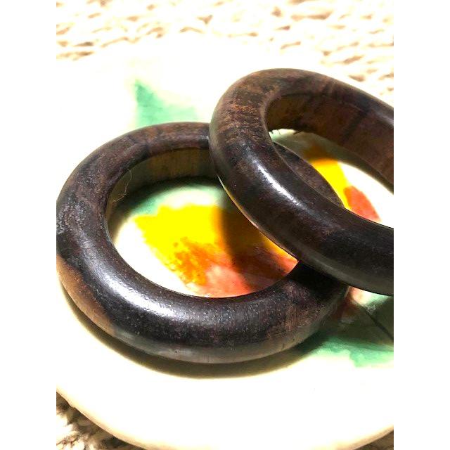 ウッドリング　ダークブラウン　木製　2個入 | 