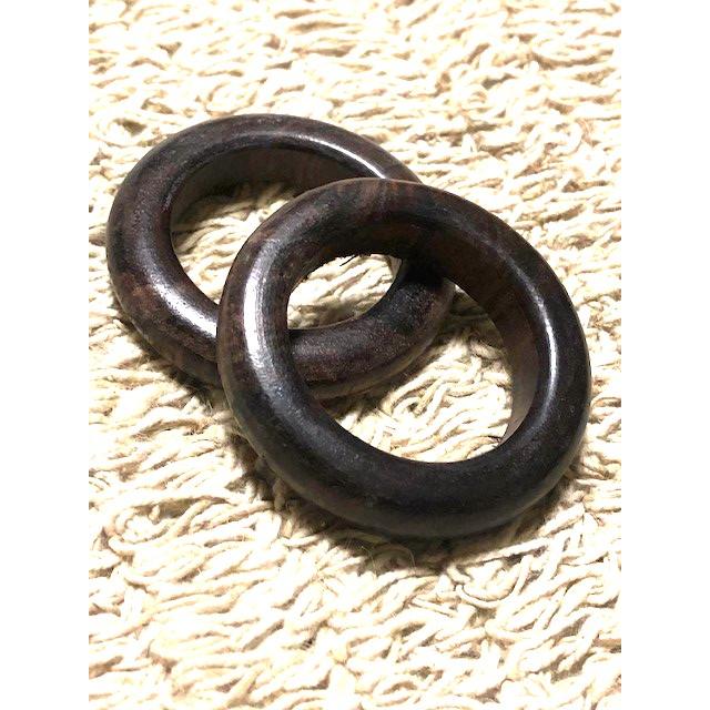 ウッドリング　ダークブラウン　木製　2個入 |  | 02