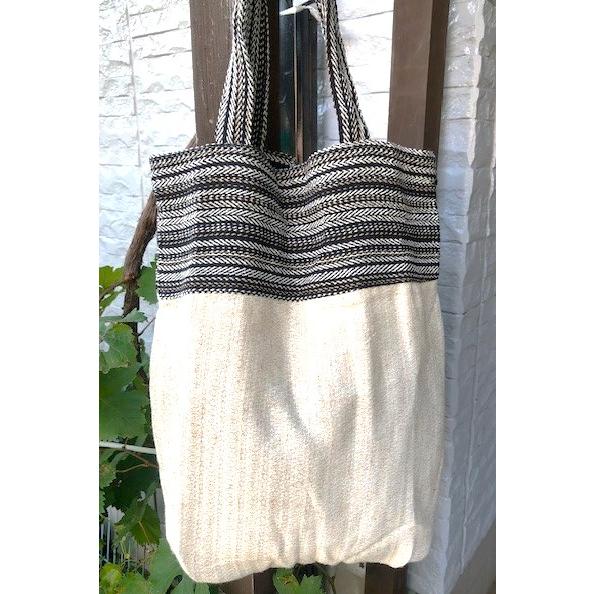 100%リネン トートバッグ　ブラウン/ブラック 　 |  | 04