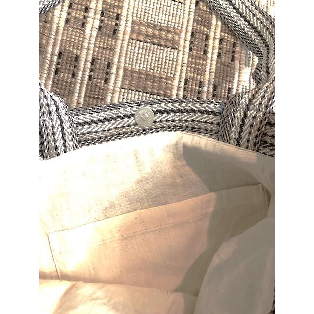 100%リネン トートバッグ　ブラウン/ブラック 　 |  | 06